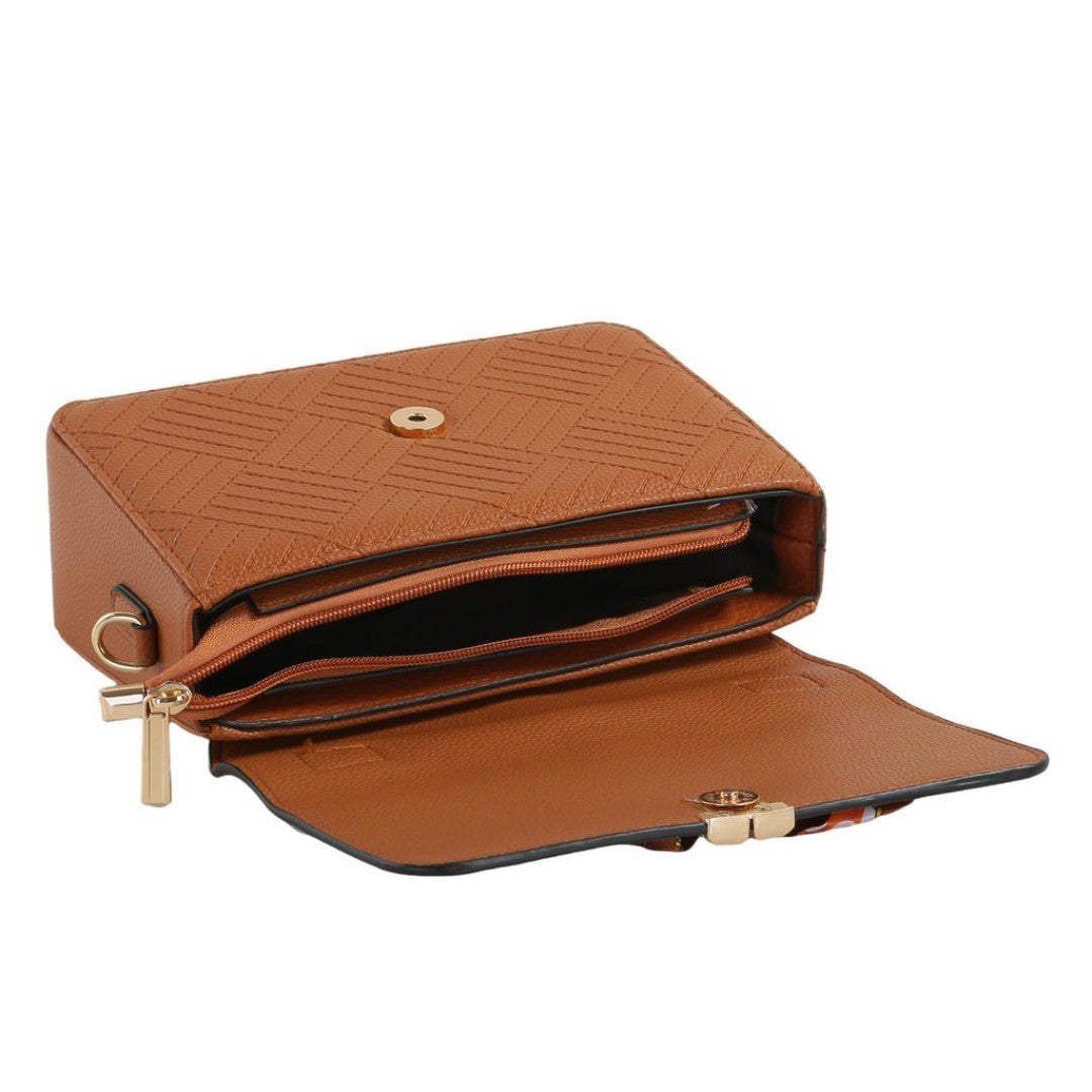 FashionDaily™ – Bolsa de Ombro Compacta com Alça Ajustável e Cachecol Estiloso 👜✨